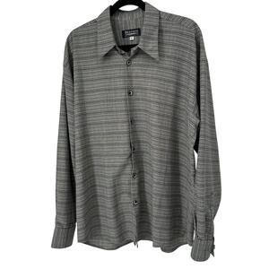 Vintage Bernini Gray Lightweight Button-Down Long-Sleeve Shirt Large